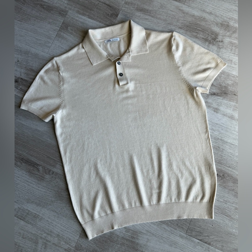 Zara  💎 Beige Polo Shirt excellent condition 💎